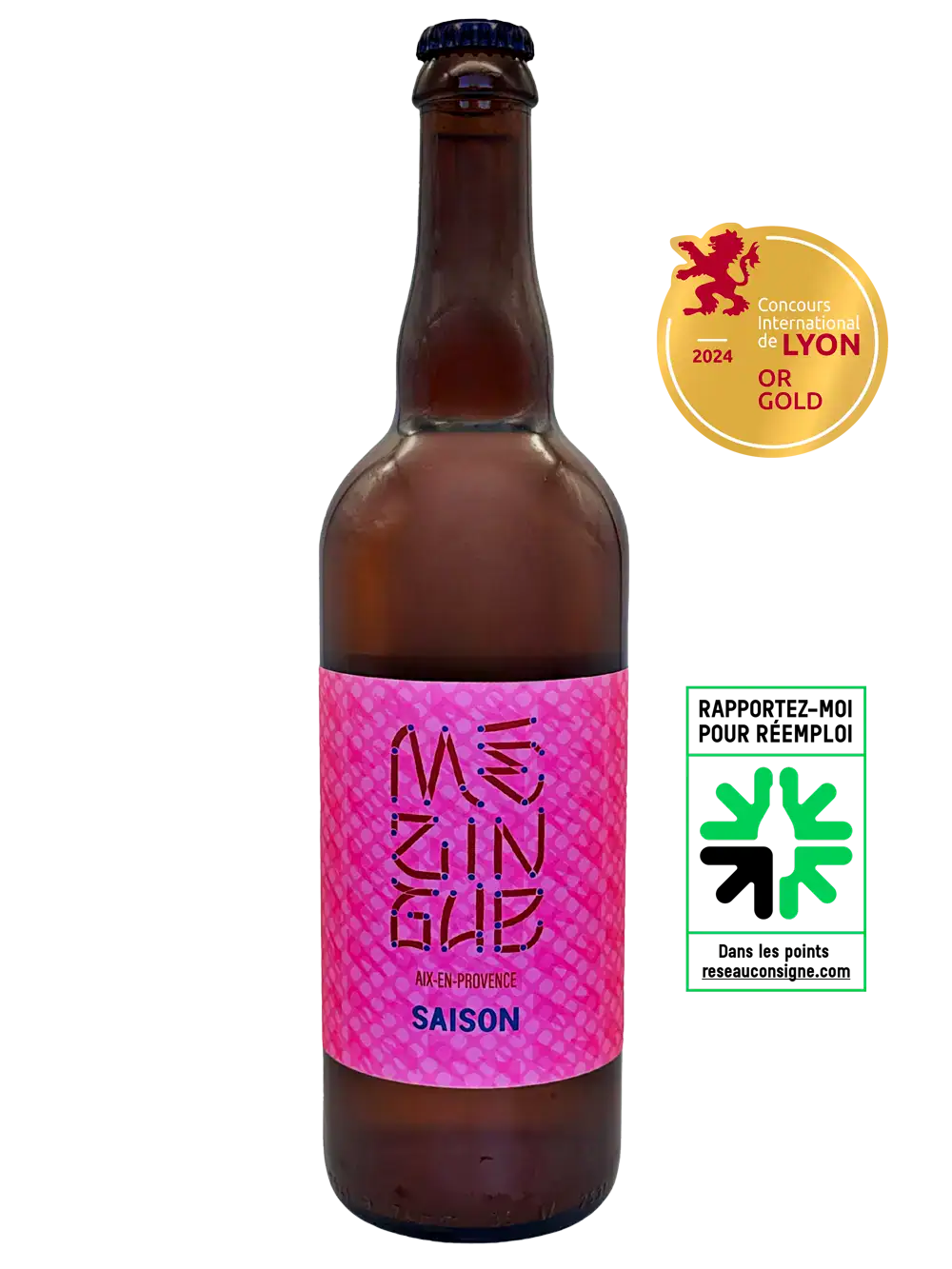 Saison Artisanale – Mézingue 75 cl 1 Bière Saison Mézingue 75cl, bière artisanale Brasserie La Baroude